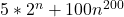 5*2^n+100n^{200}