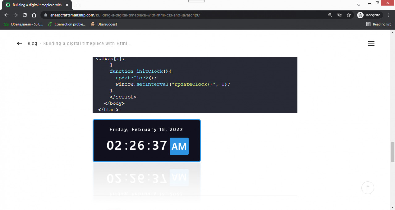 Building a digital timepiece with Html, CSS, and Javascript